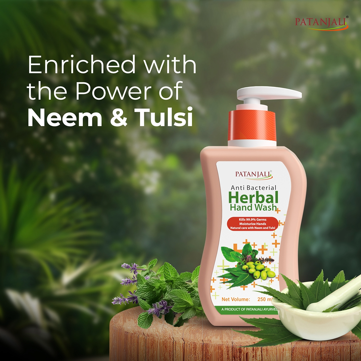 Patanjali Herbal Anti Bacteril Handwash  Refill Bottle 250ml