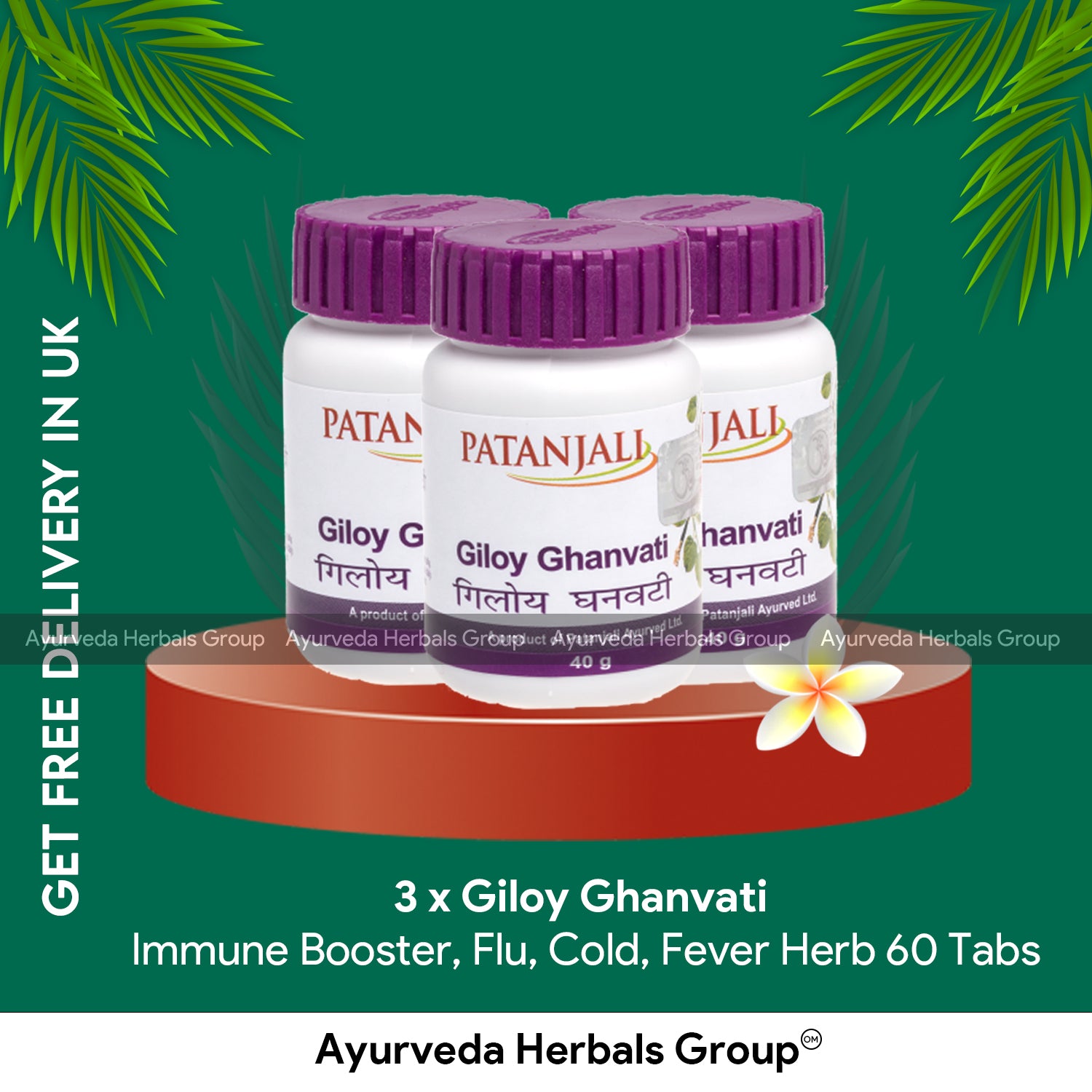 Patanjali 3 x Giloy Ghanvati Total 180 Tabs