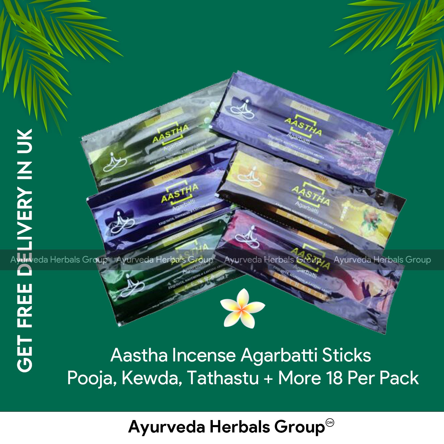 Patanjali Aastha Incense Agarbatti Sticks Pooja, Kewda, Tathastu + More 18 Per Pack