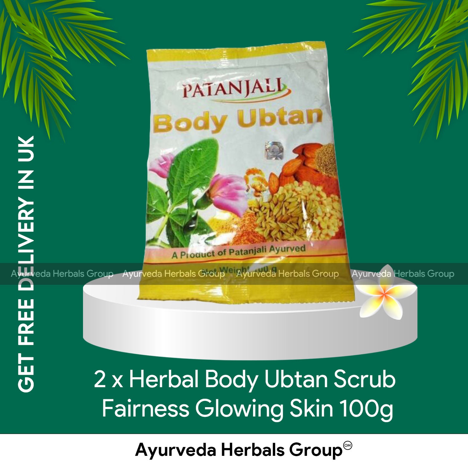 2 x Herbal Body Ubtan Scrub Fairness Glowing Skin 100g