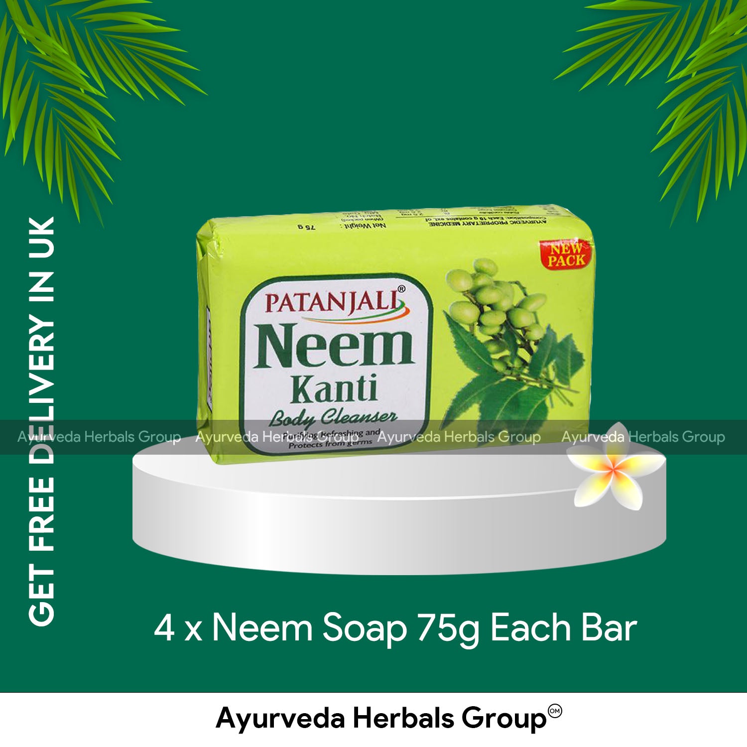 4 x Neem Soap 75g Each Bar