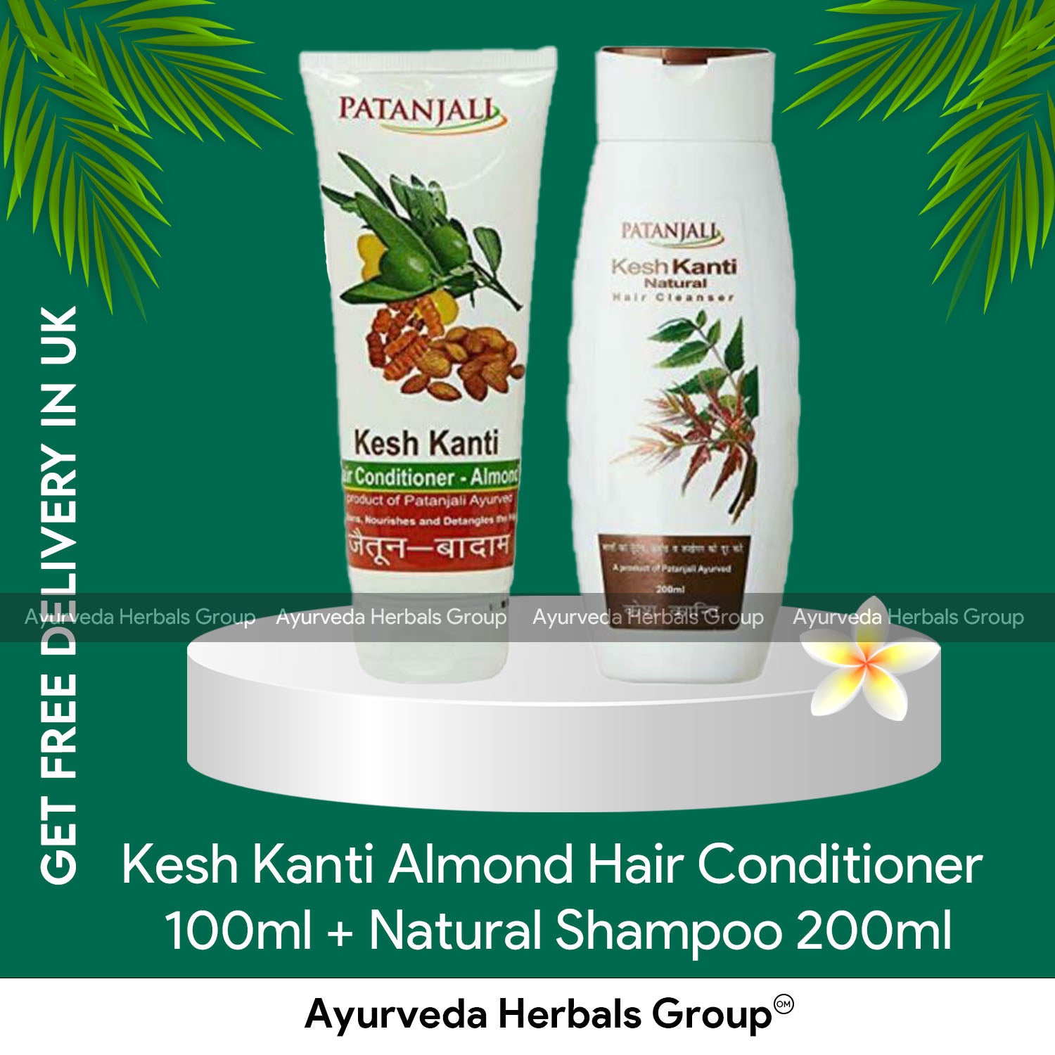 Patanjali Kesh Kanti Almond Hair Conditioner 100ml + Natural Shampoo 200ml