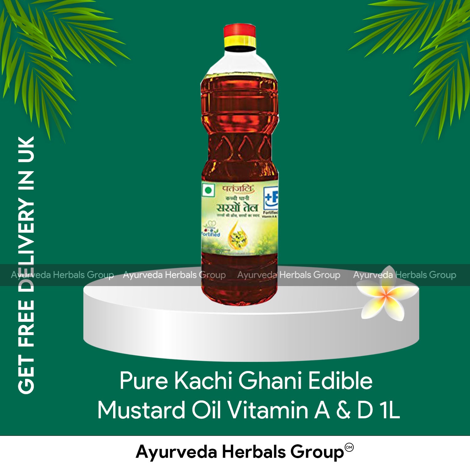 Patanjali Pure Kachi Ghani Edible Mustard Oil Vitamin A & D 1L