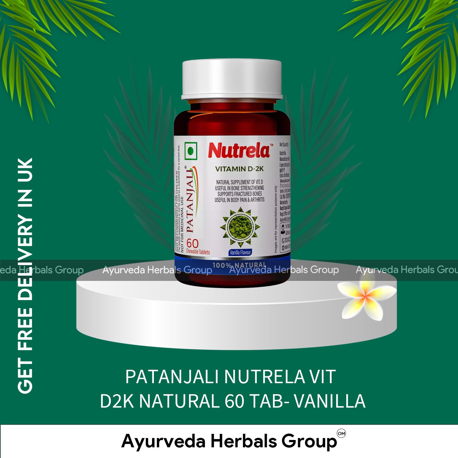 PATANJALI NUTRELA VIT D2K NATURAL 60 TAB- VANILLA