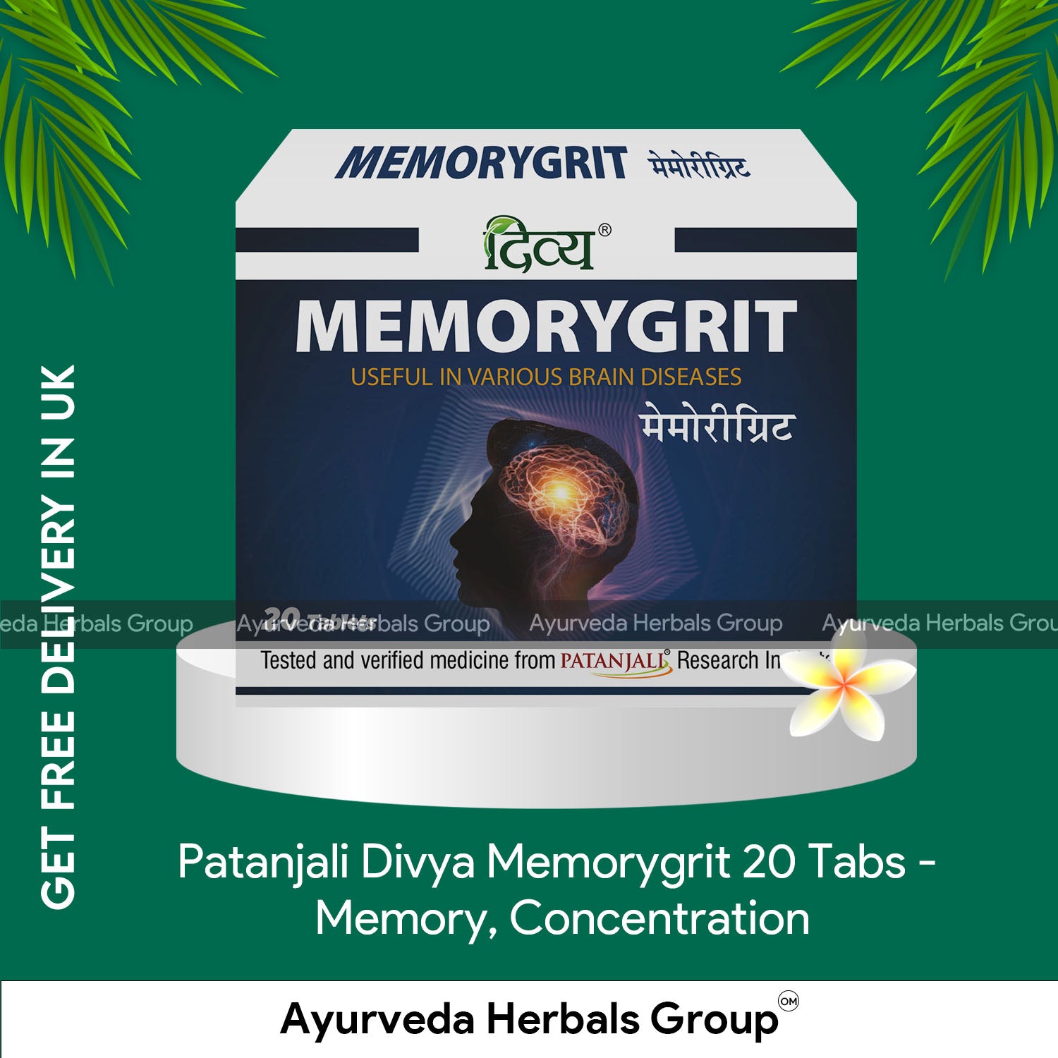 Patanjali Divya Memorygrit 20 Tabs - Memory, Concentration,