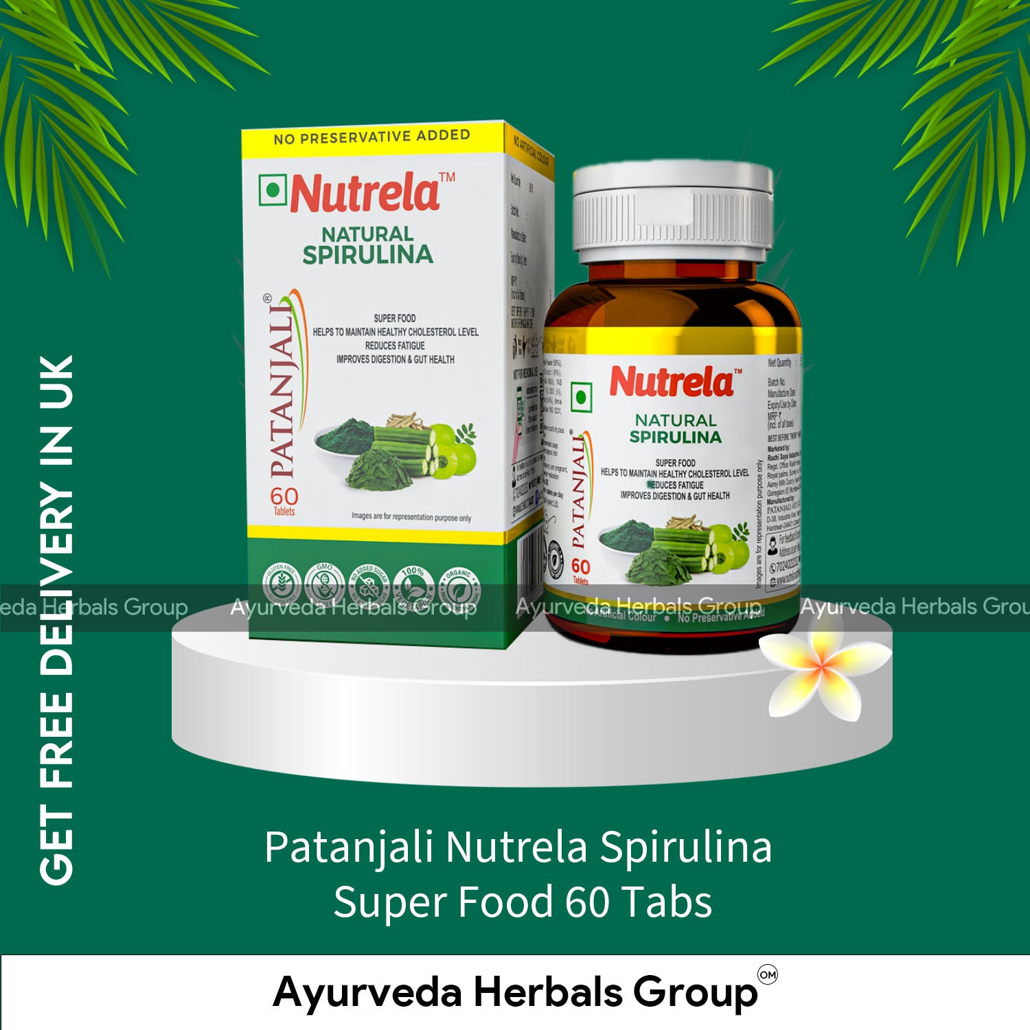 Patanjali Nutrela Spirulina Super Food 60 Tabs