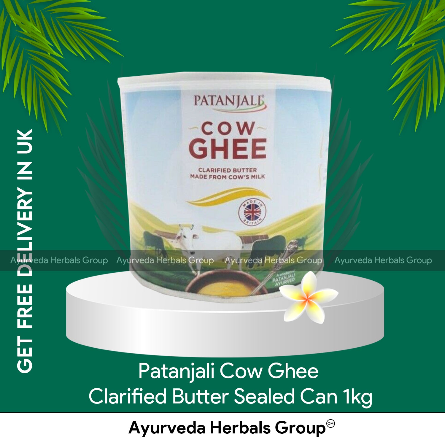 Patanjali Cow Ghee Clarified Butter Sealed Can 1kg