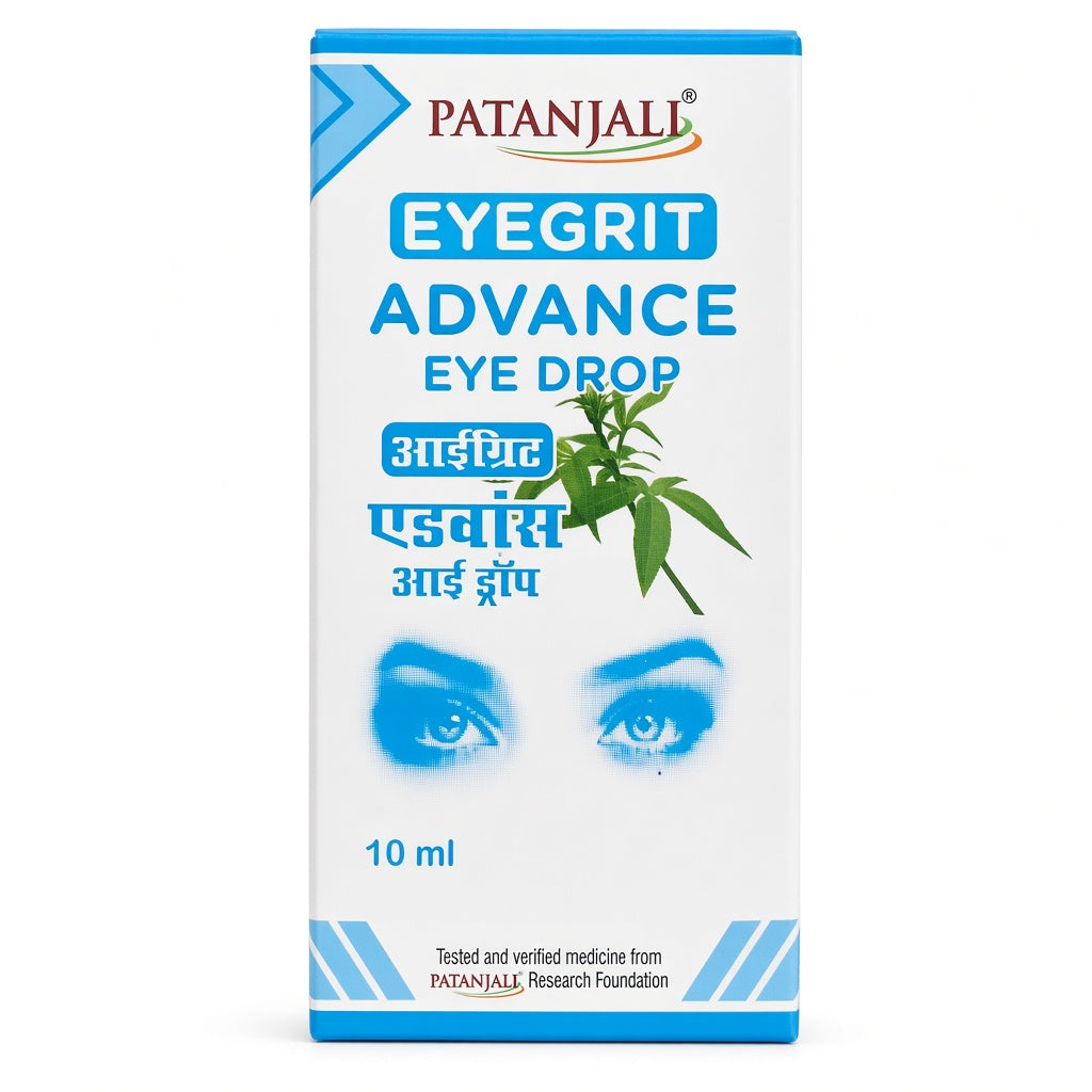 Patanjali Eyegrit Advance Eye Drops (10ml) | Relief for Dry & Tired Eyes